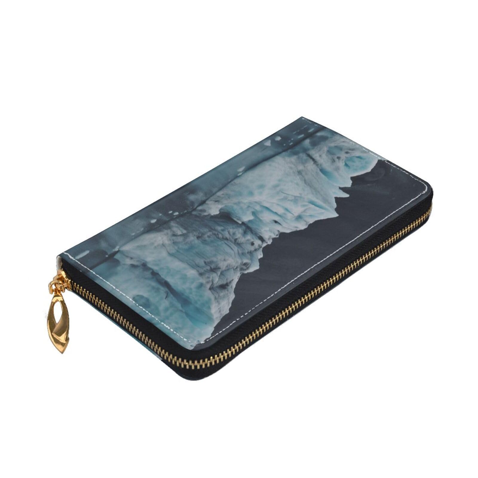 Cartera larga y grande de piel con cremallera y patrón Fuzzparty