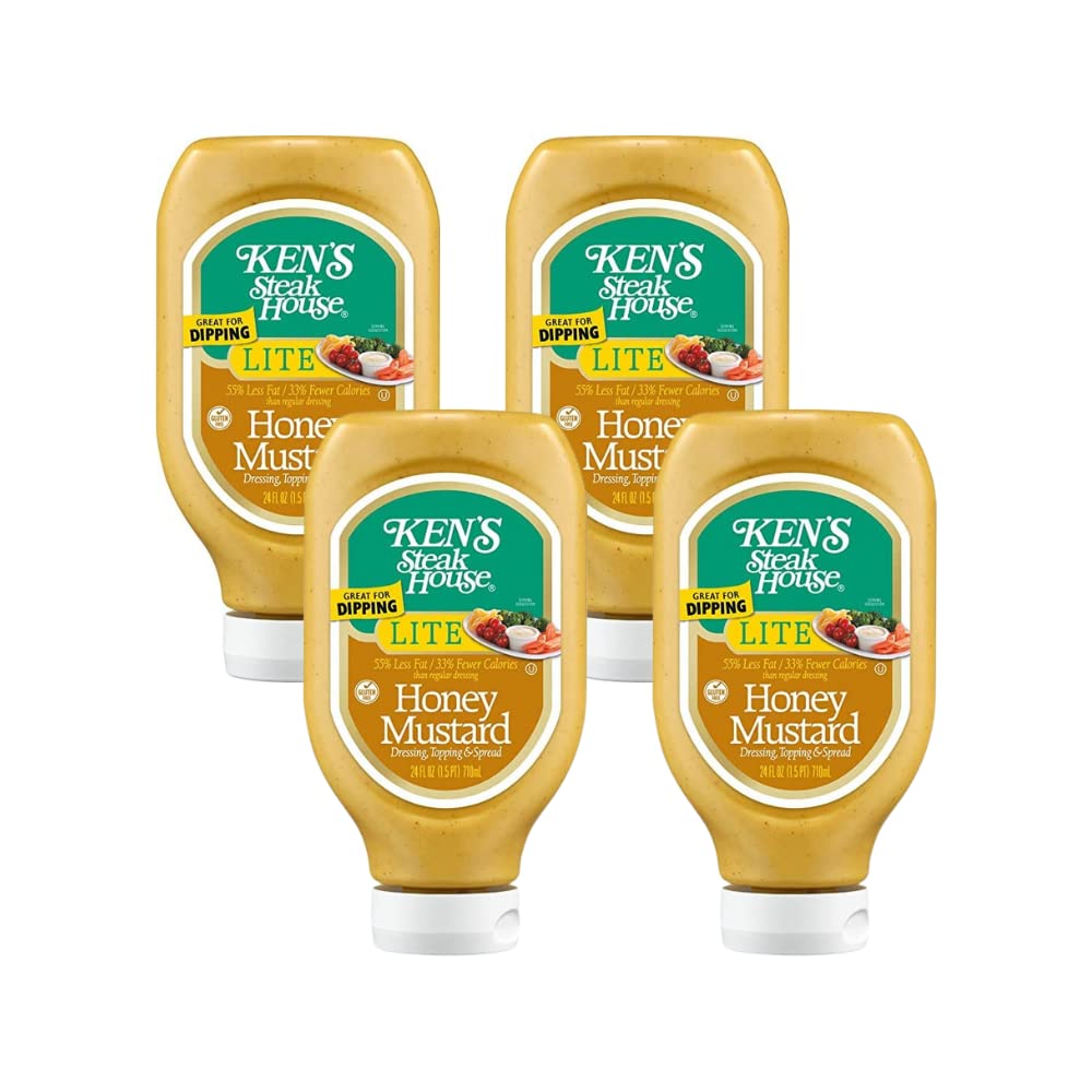 Ken's Steak House Lite Honey Mustard Dressing (Honey Mustard, 24 Ounce (Pack of 4)
