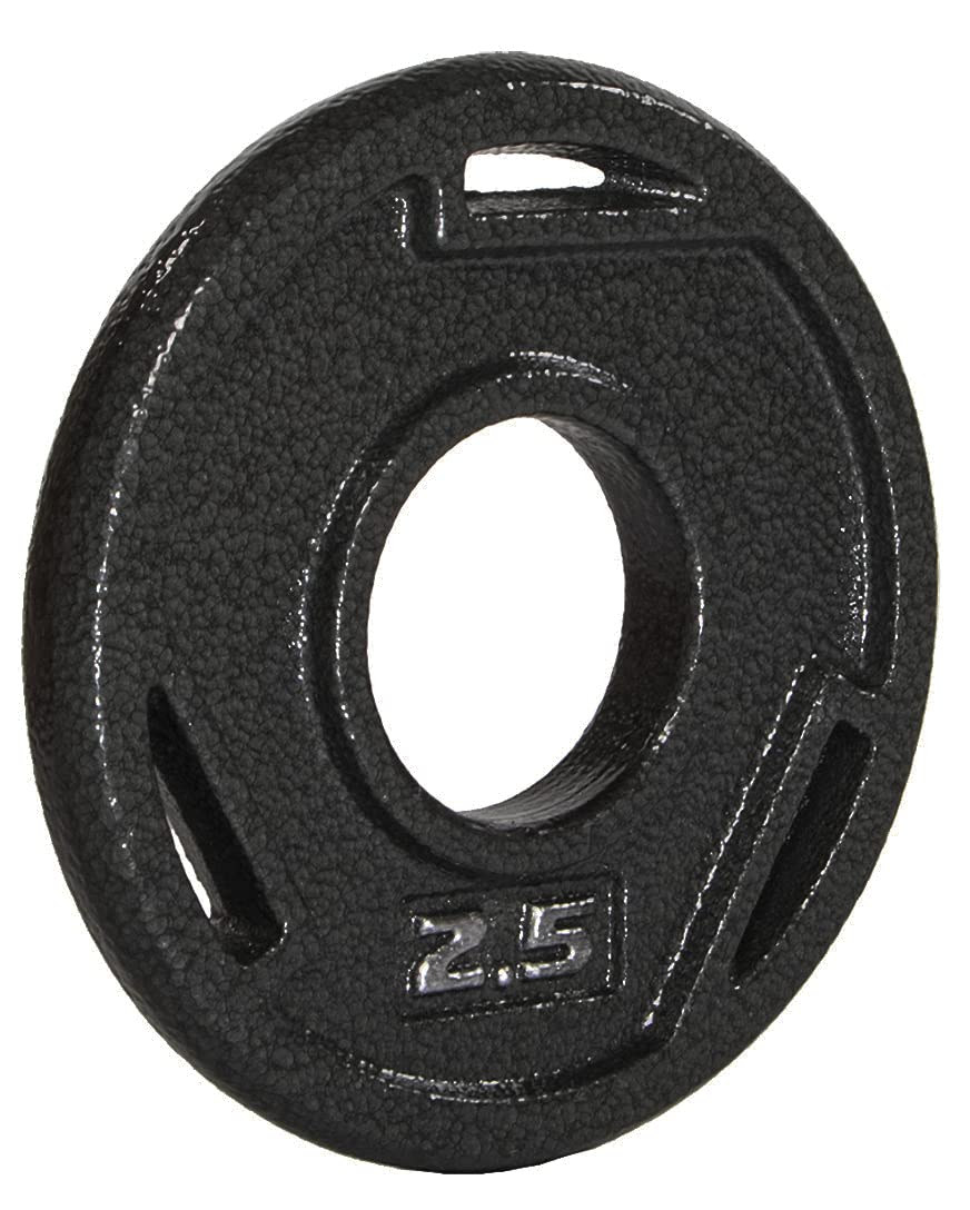 Signature Fitness Cast Iron Plate Weight Plate for Strength Training and Weightlifting, 2-Inch Center (Olympic), 2.5LB (Set of 4)