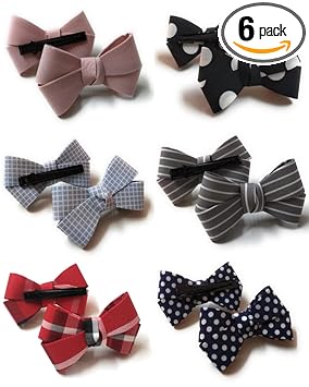 Moms Darling Stylish Hair Accessories | Hair Bow | Ribbon Bows with Alligator Clip | Hair Pins | Hair Clips For Toddlers |Kids | Baby | Girls | Women | Multicolor (Pack of 6).