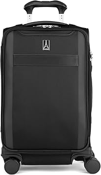 Travelpro VersaPack+ Lightweight Softside Expandable Carry on Luggage, 8 Spinner, TSA Lock, Carry On 21-Inch, Black