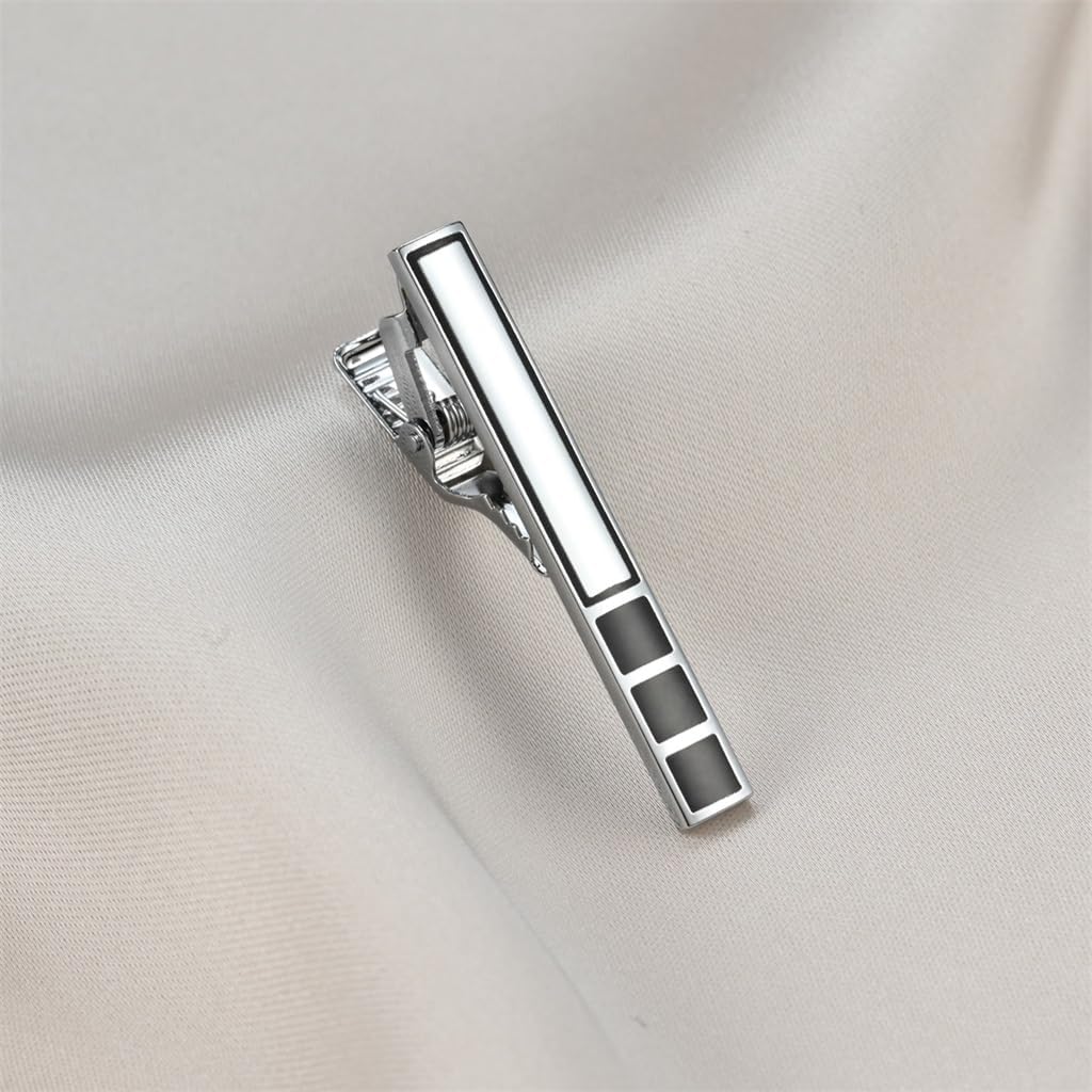 Business Silver Geometric Tie Clip Personalized Formal Accessories
