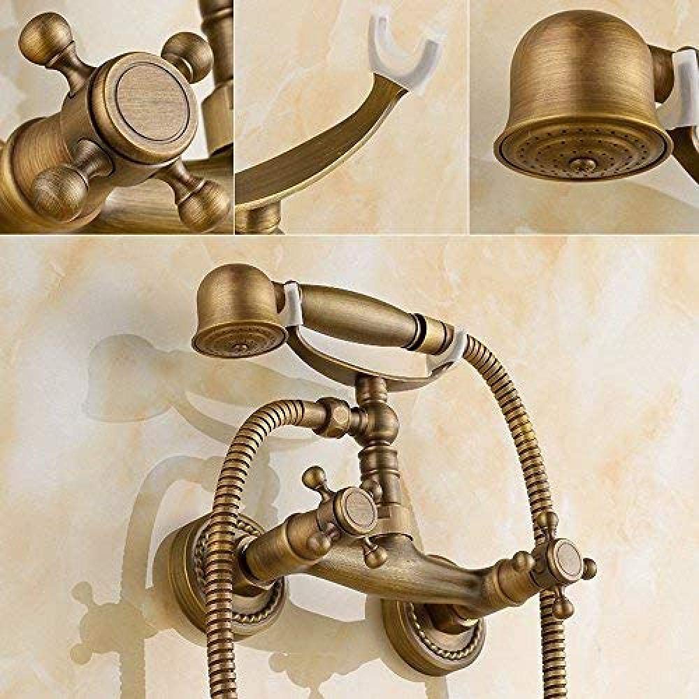 Rubinetto da Cucina Set Doccia a Pioggia Rubinetti da Bagno antichi Doccetta a Mano in Rame Antico Rubinetti per Acqua Calda e Fredda