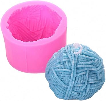 Knitting Wool Candle Mold - MoldFun Hemisphere Yarn Ball Silicone Mold for Soap, Bath Bomb, Plaster, Wax