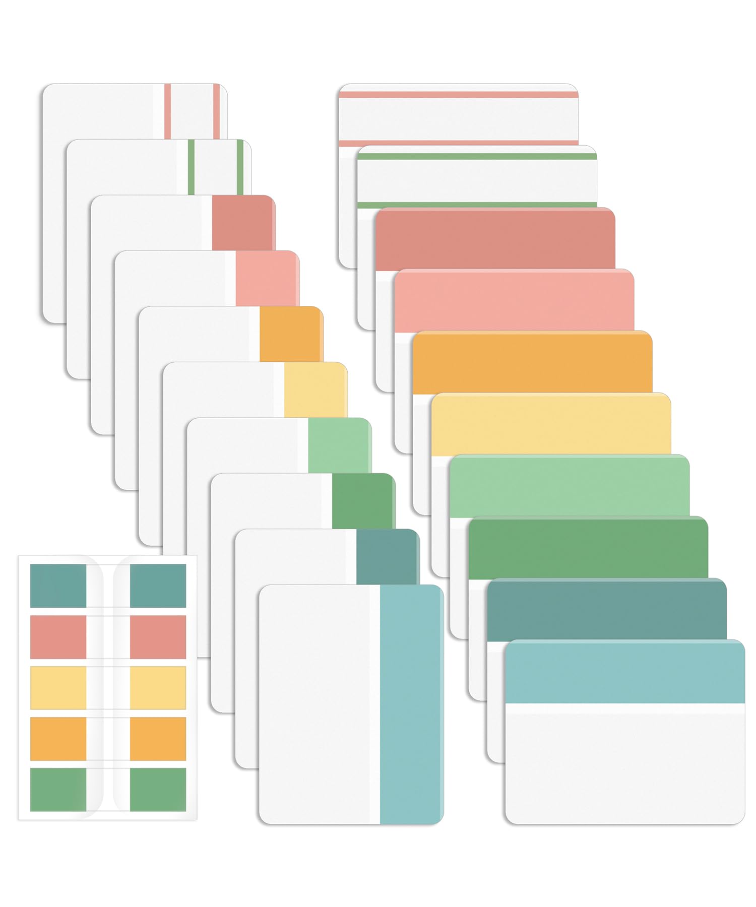 Mr. Pen- Sticky Index Tabs, 500 Pcs, 21 Sets, Colorful Sticky Tabs for Notebooks, Page Markers, Page Tabs for Binders, Page Tabs Sticky Tabs for Books