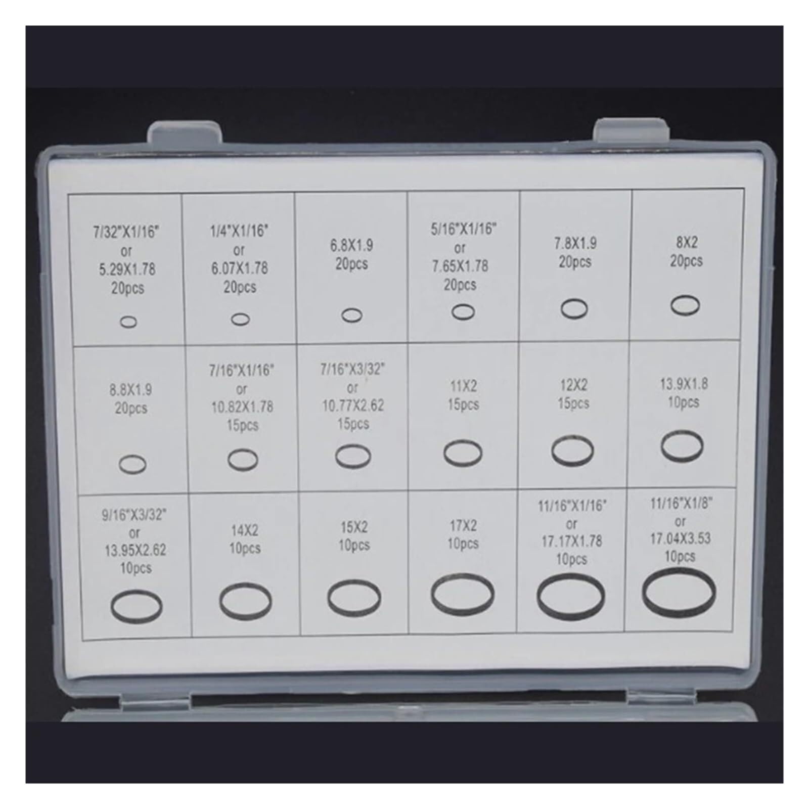 Juego de Caja selladora de Goma for reparación de Aire Acondicionado automotriz de reparación de Juntas tóricas de Coche 530 Uds.