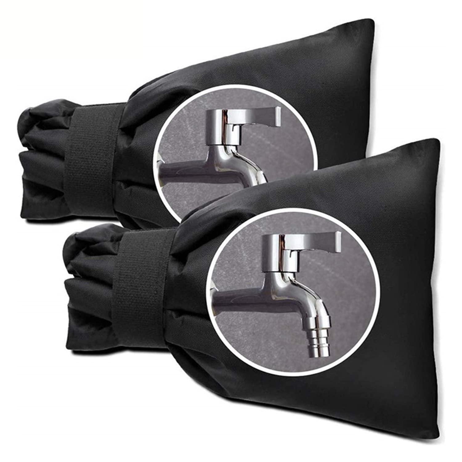 Tibomoom Outdoor Faucet Cover, Freeze Protection Faucet Socks for Winter, Hose Spigot Cover Tap Cover Waterproof Antifreeze Insulated Water Sprinkle Valve Insulation Wrap [2-Pack]