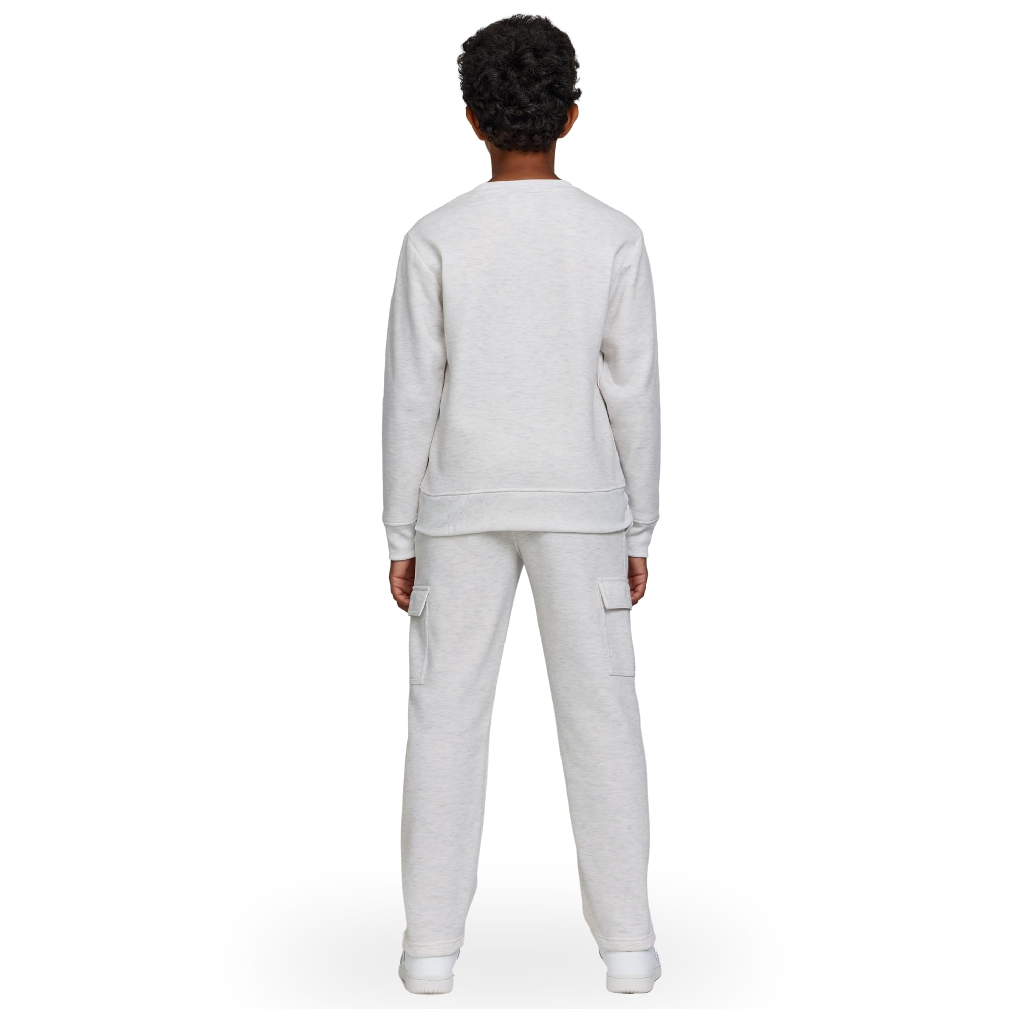 New Balance Set da 2 pezzi per ragazzi e bambini, in morbido pile, con felpa e pantaloni cargo (2T-12)