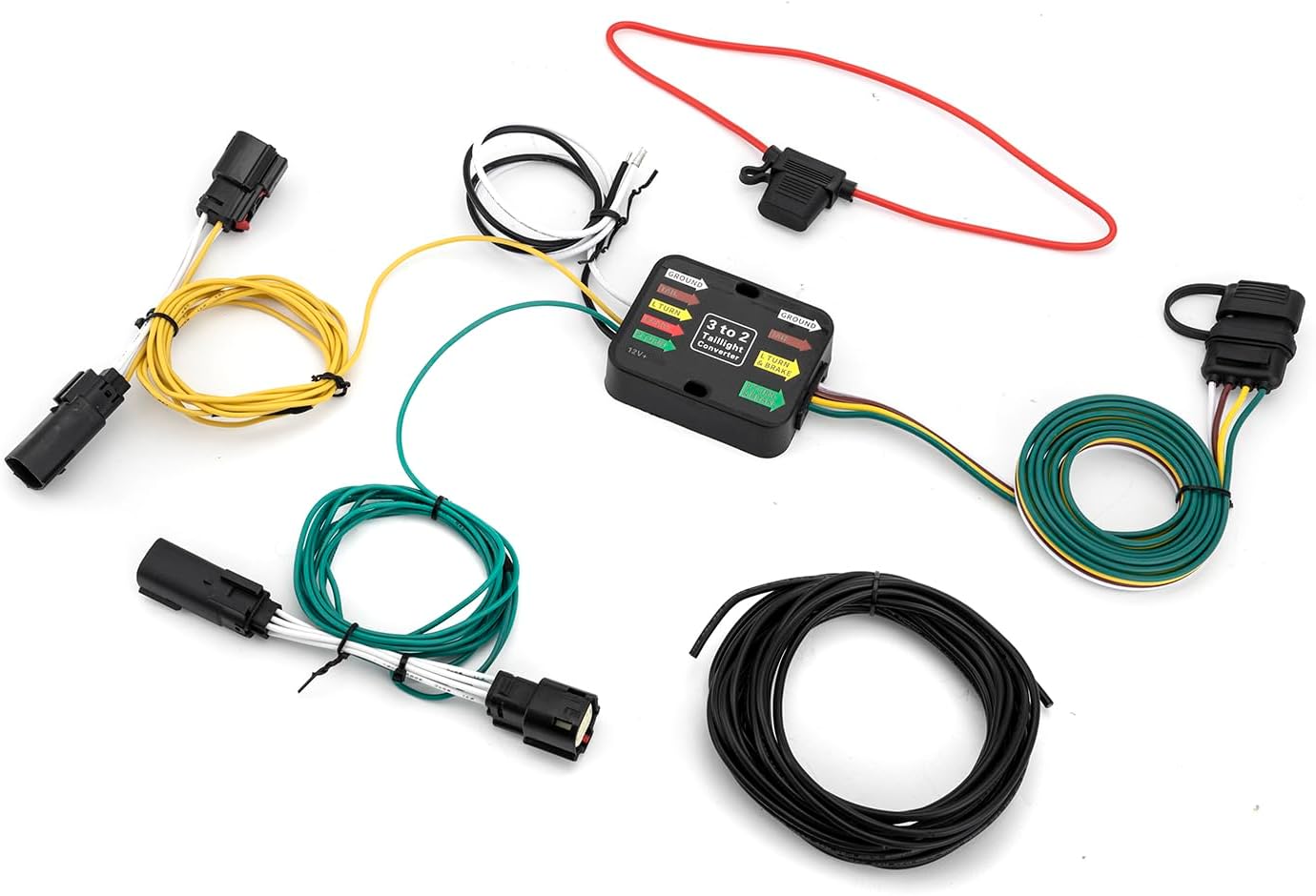 Wsays 4-Pin Trailer Wiring Harness Compatible with Ford Fusion 2013-2020 Vehicle-Side Custom RV Blade with Plug & Play Connector