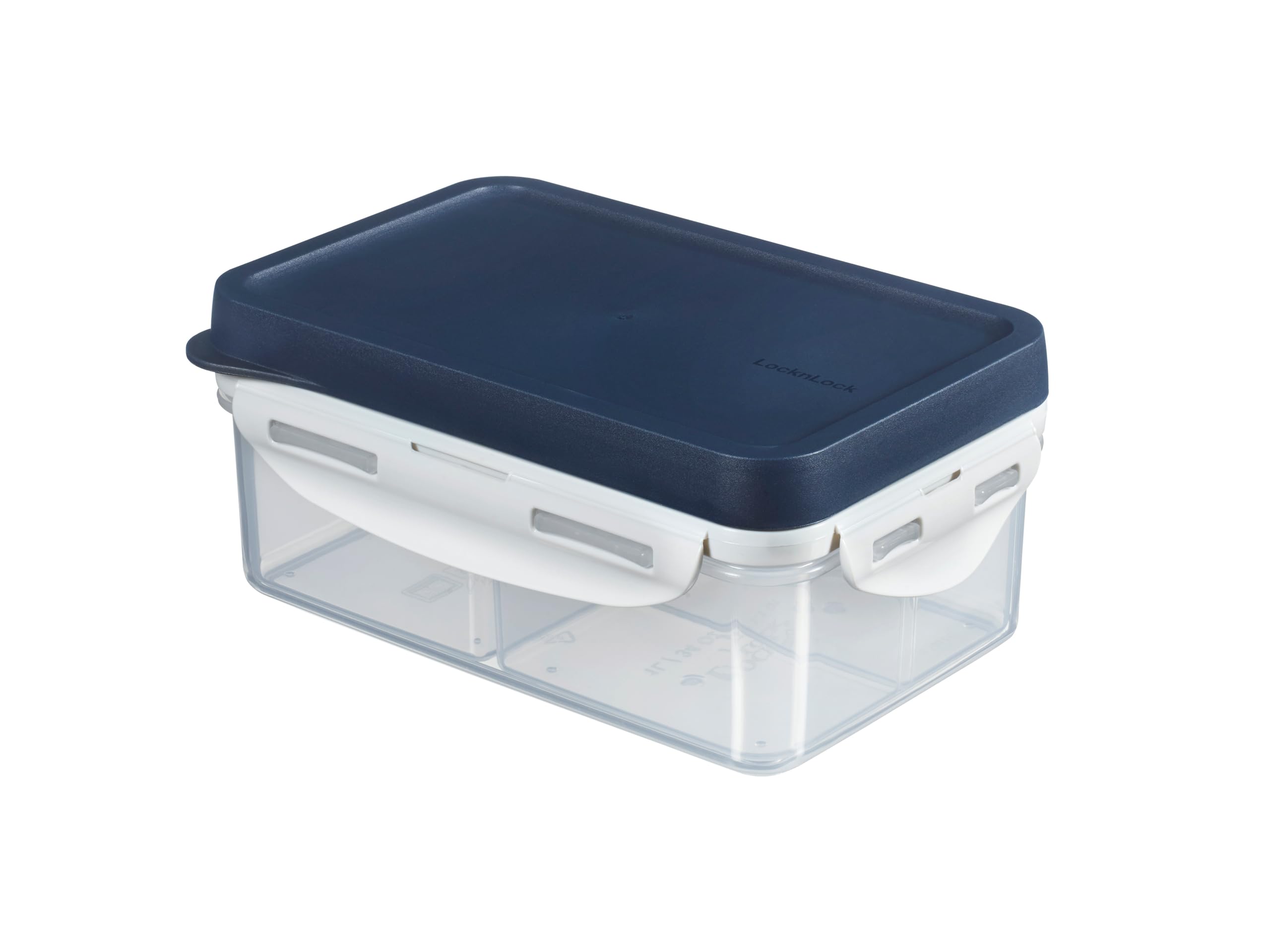 LocknLock TO GO - Contenitore per il pranzo con scomparti e posate, 1,00 l, 207 x 137 x 88 mm, 3 scomparti e posacenere per salsa, 100% aria e impermeabile, adatto per lavastoviglie e microonde, senza