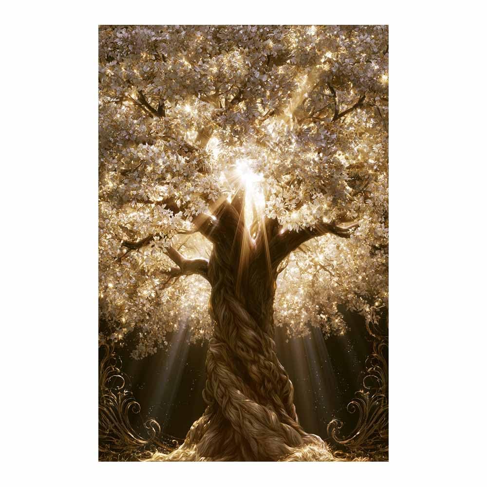 XENIOU Tree Canvas Wall Art Elegants gold fabric tree canvas painting wall art, Living Room Bedroom Hallway Stairs Decoration.(Multicolor)-70x100cm Unframed