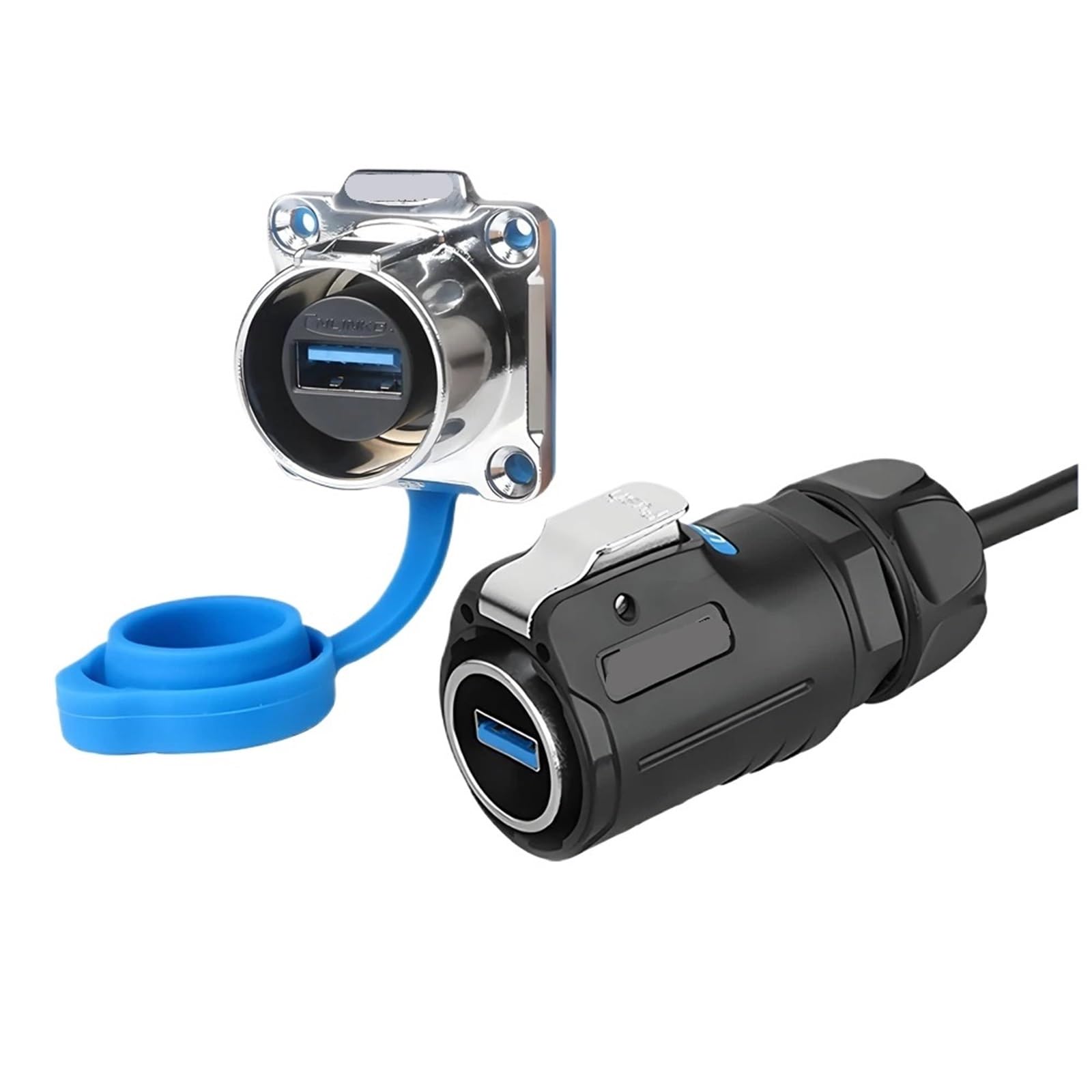 M24 wodoodporny IP68 złącze USB 3.0 adapter transferu danych żeńskie gniazdo męskie z przedłużaczem 0,5 m/1 m/2 m/3 m (zestaw typu B (1 m)