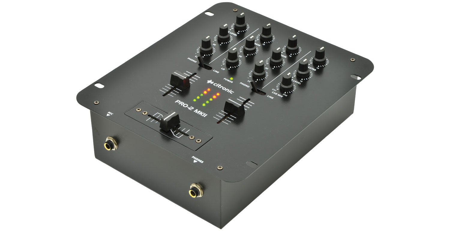 Citronic Pro-2 MKII DJ Mixer 2 Canali 2 Canali, 5 ingressi mixer - 2 phono, 2 linee, 1 microfono