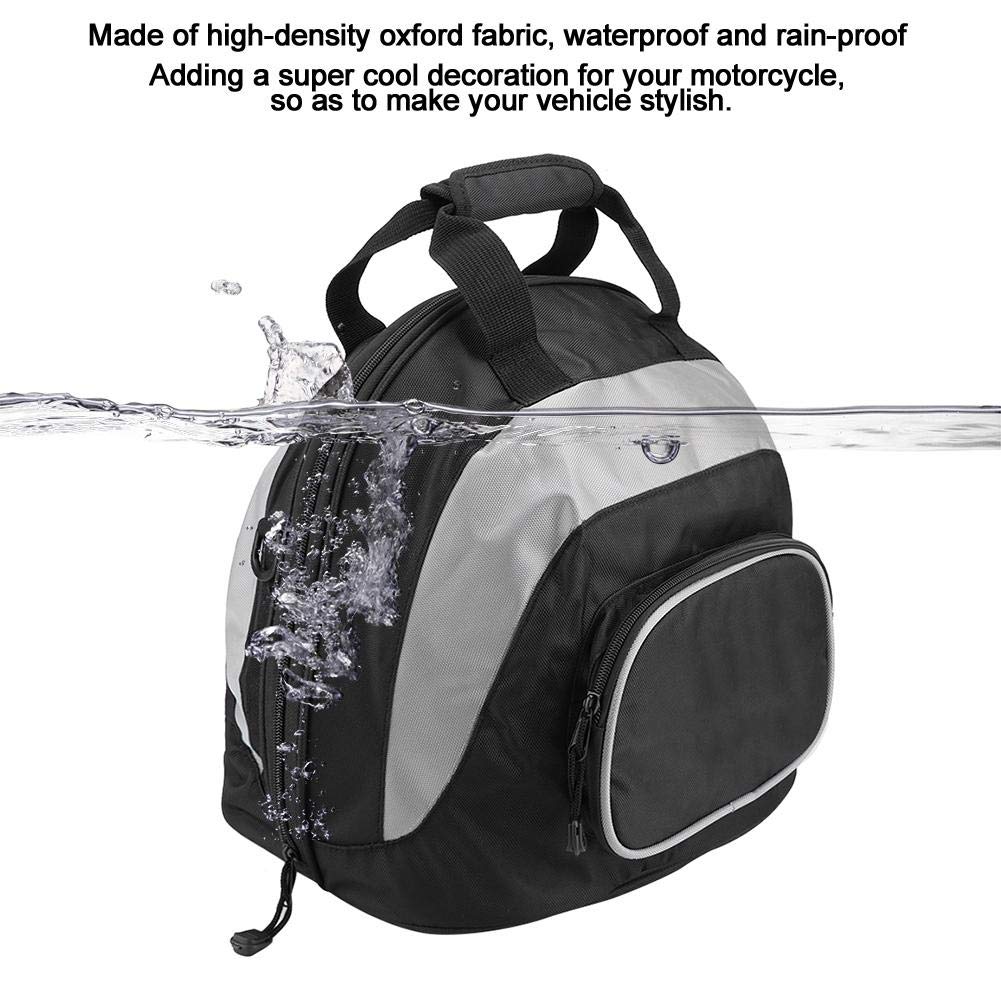 Bolsa Qiilu multifunción impermeable para casco de moto, bolso bandolera, mochila equipaje portátil (gris + negro)