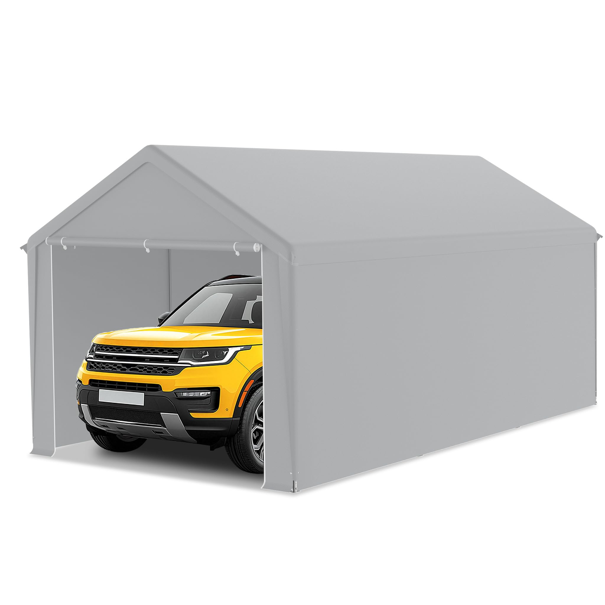 FIVMEN Carport tenda da campeggio 3 x 6 m con pareti laterali rimovibili resistente all'inverno grigio