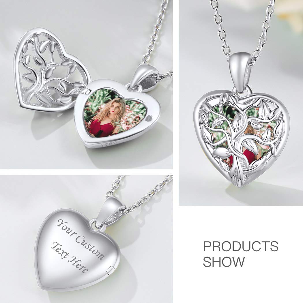 Suplight Collana Personalizzata con Foto a Medaglione Cuore Apribile Collana da Donna Personalizzata Placcato Oro 18K Oro Rosa Confezone Regalo