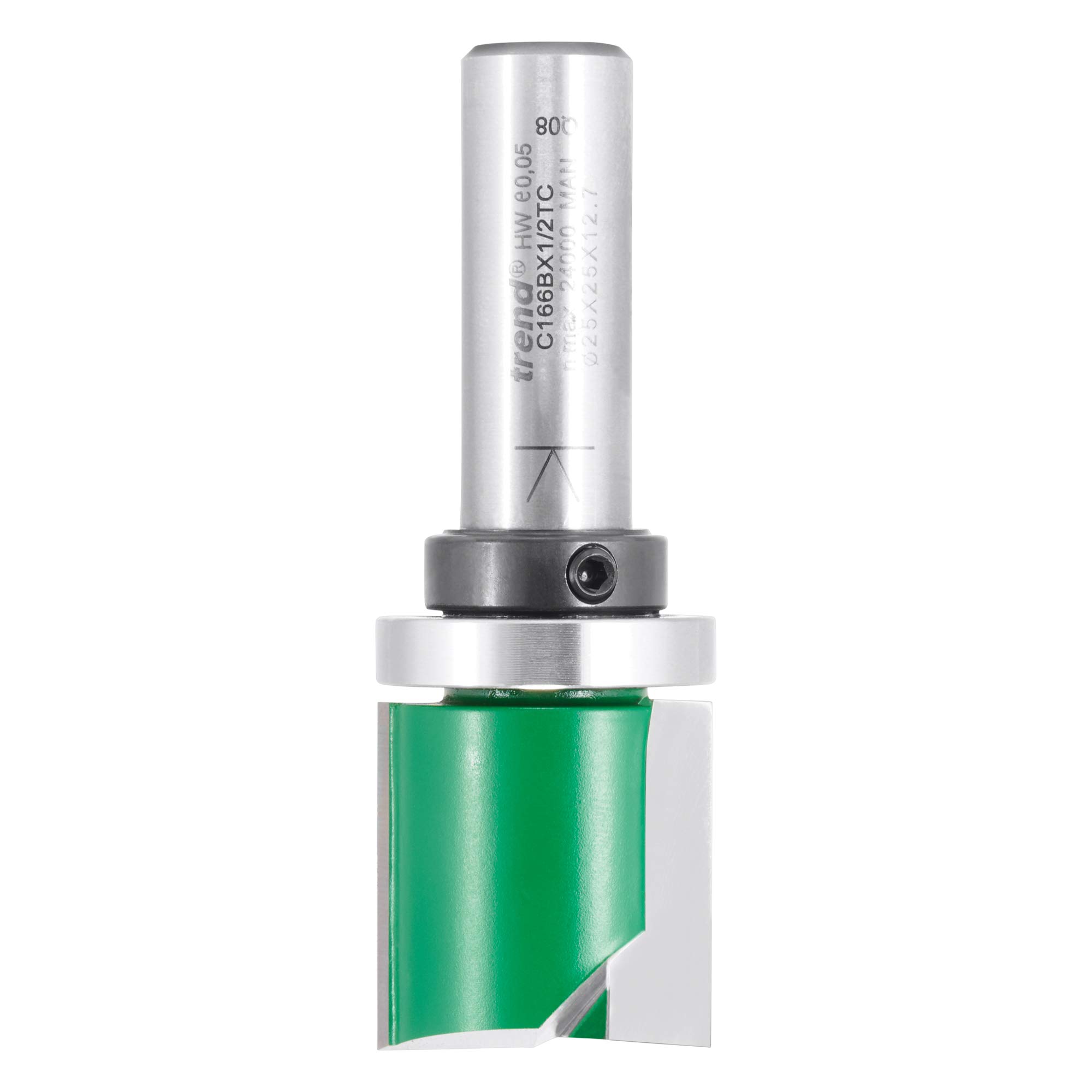 Trend CraftPro frez profilowy z prowadzeniem do frezarki górnowrzecionowej, trzpień 1/2 cala, średnica cięcia 25 mm i długość cięcia 25 mm, węglik spiekany (TCT), C166BX1/2TC
