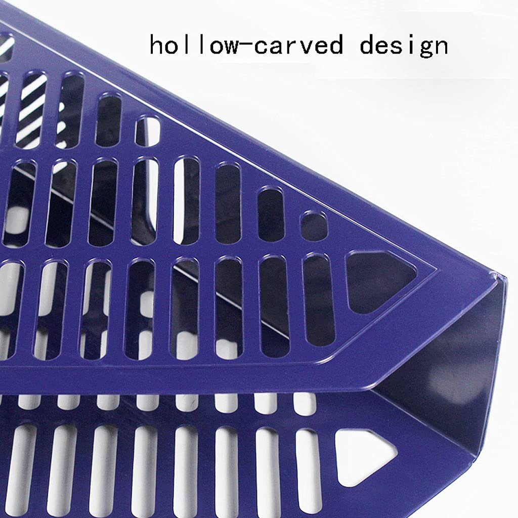 Plastikowa półka do przechowywania plików na pulpi Siatkowy organizer na dokumenty i czasopisma, wielokolorowy na biurko(Blue)