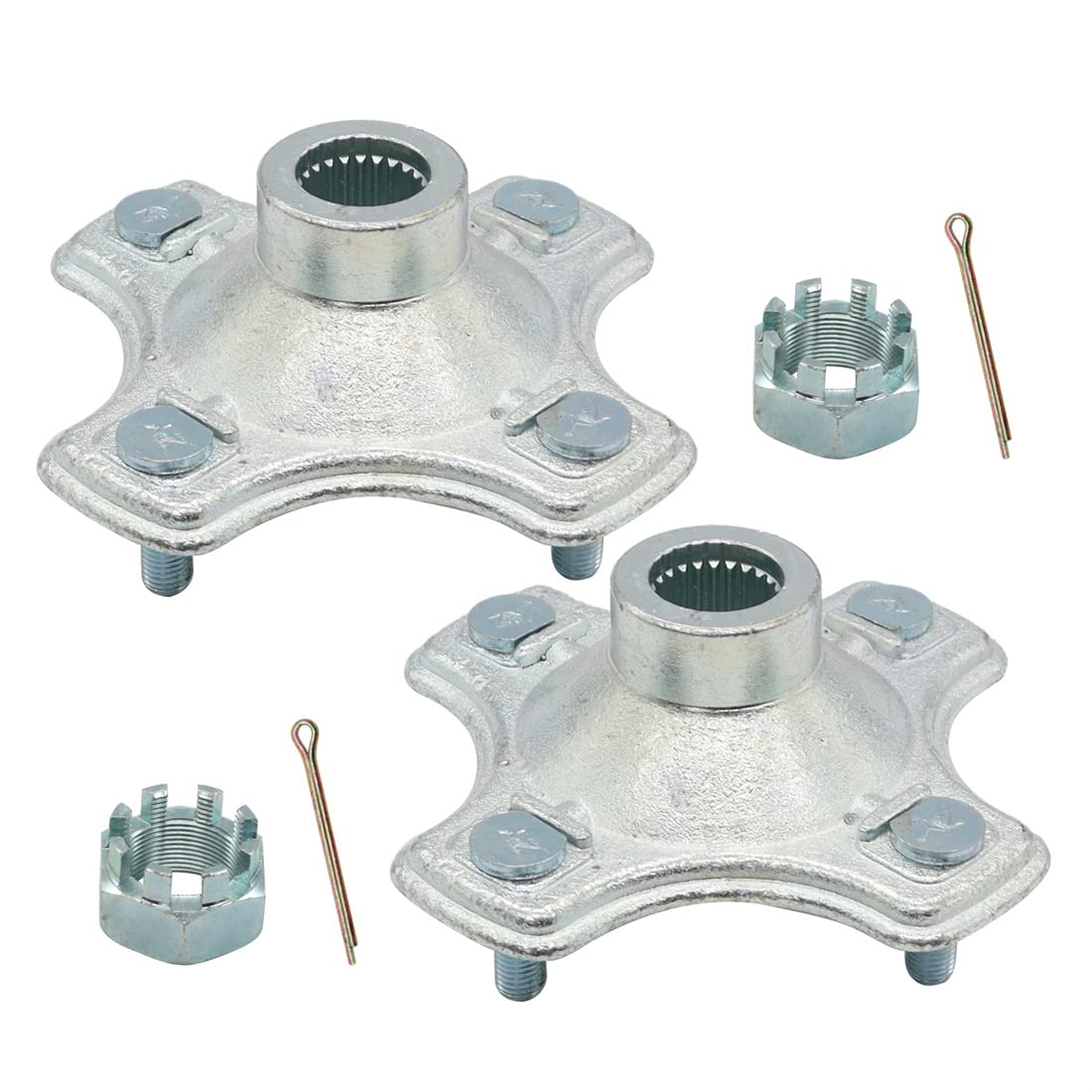 2 Pcs Rear Axle Wheel Hub W/Nut Compatible with Trx420 Fe Trx420Fm Rancher 420 4X4 2007-2013