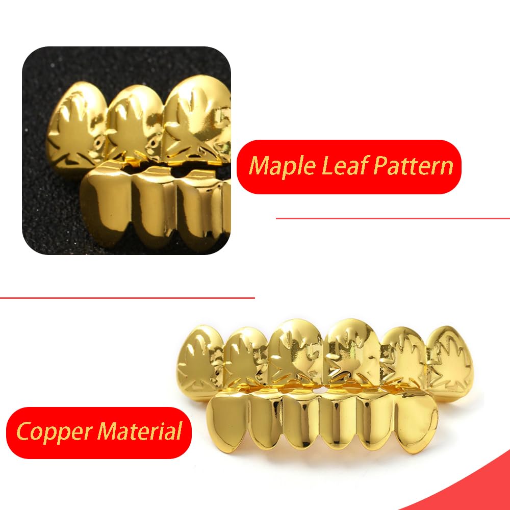 SSyang Hip-hop Teeth, Maple Leaf Teeth Grills, Hip Hop Teeths Grills, Gold Plated Tooth - Image 3