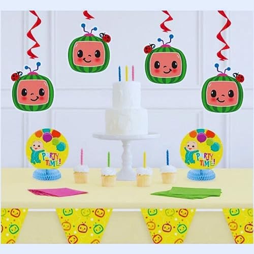 Miniatura 2 de Kit de decoración de Cocomelon multicolor vibrante, paquete de 7, diseño Unique y divertido, perfecto para cumpleaños y celebraciones festivas