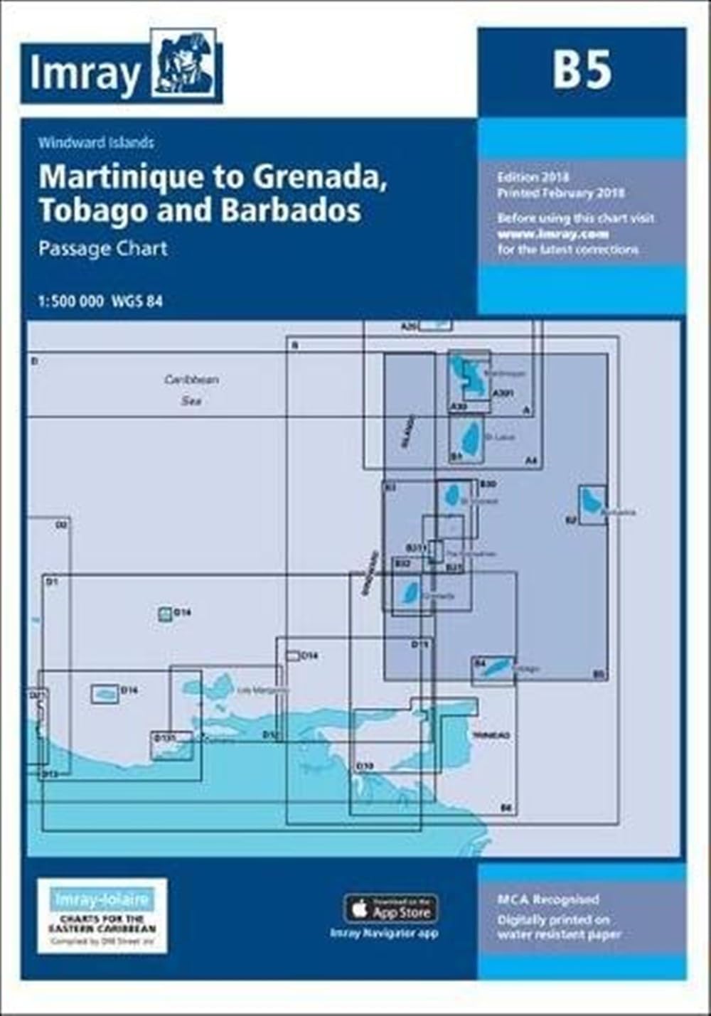 Imray Chart B5: Martinique to Tobago and Barbados Passage Chart by Imray ...