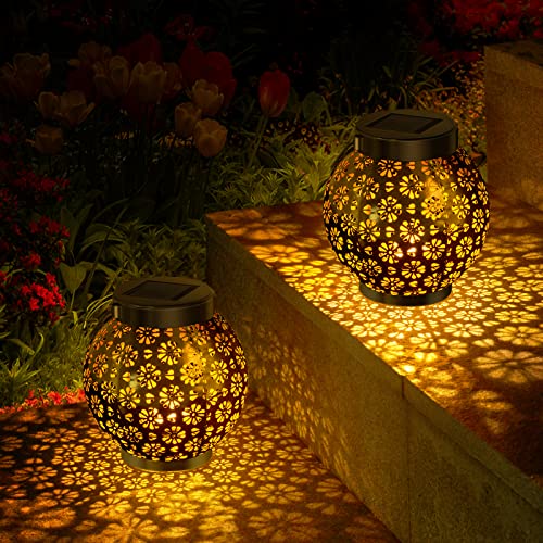 Lureshine Solarlaterne Für Außen, Metall laternen für draußen IP65...