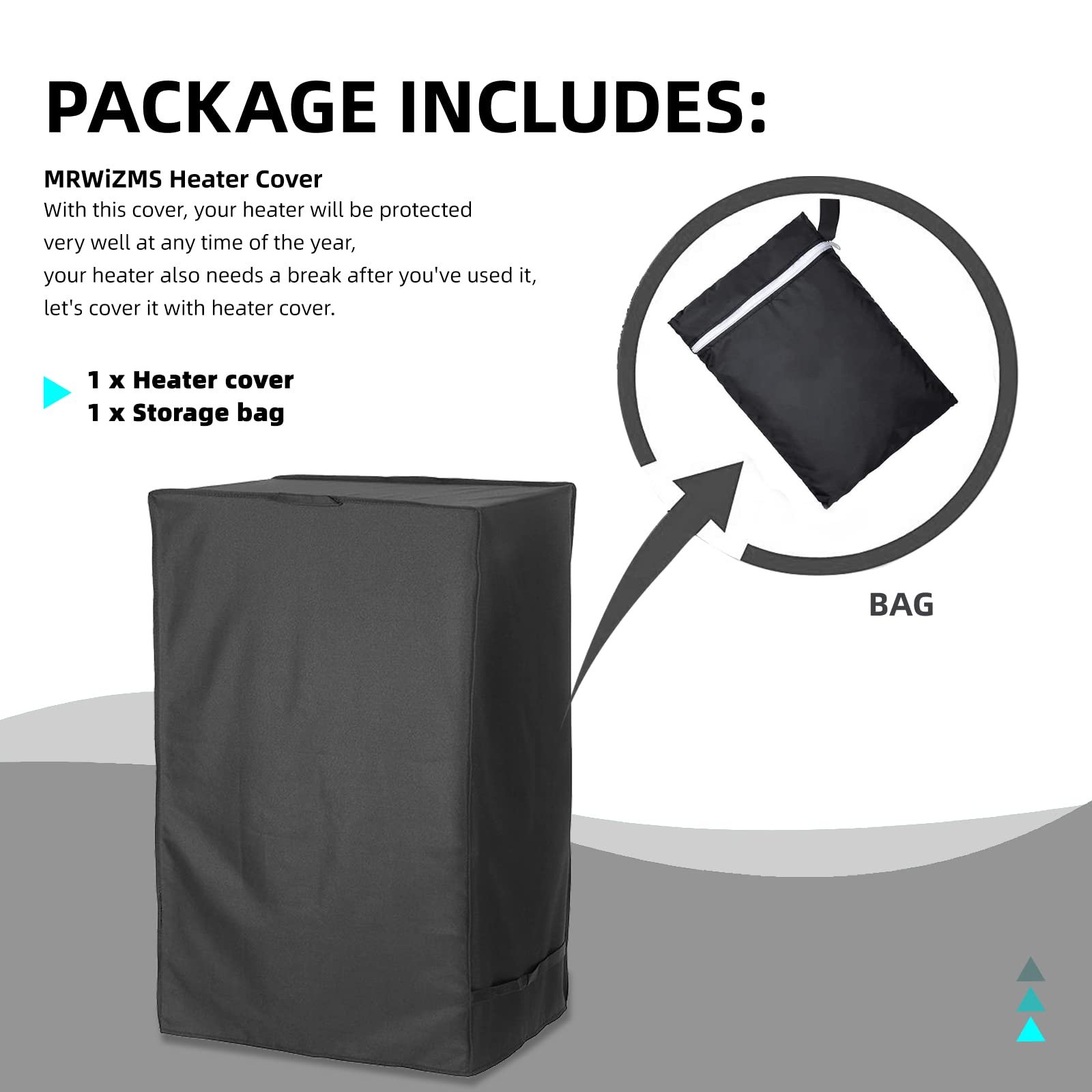 Fundas para Calentadores de Exterior, Funda Estufa de Gas, Cubierta Calentador Patio, 210d Oxford es Resistente al Polvo y al Agua, Ideal para Uso en Interiores y Exteriores (46x38x74cm)