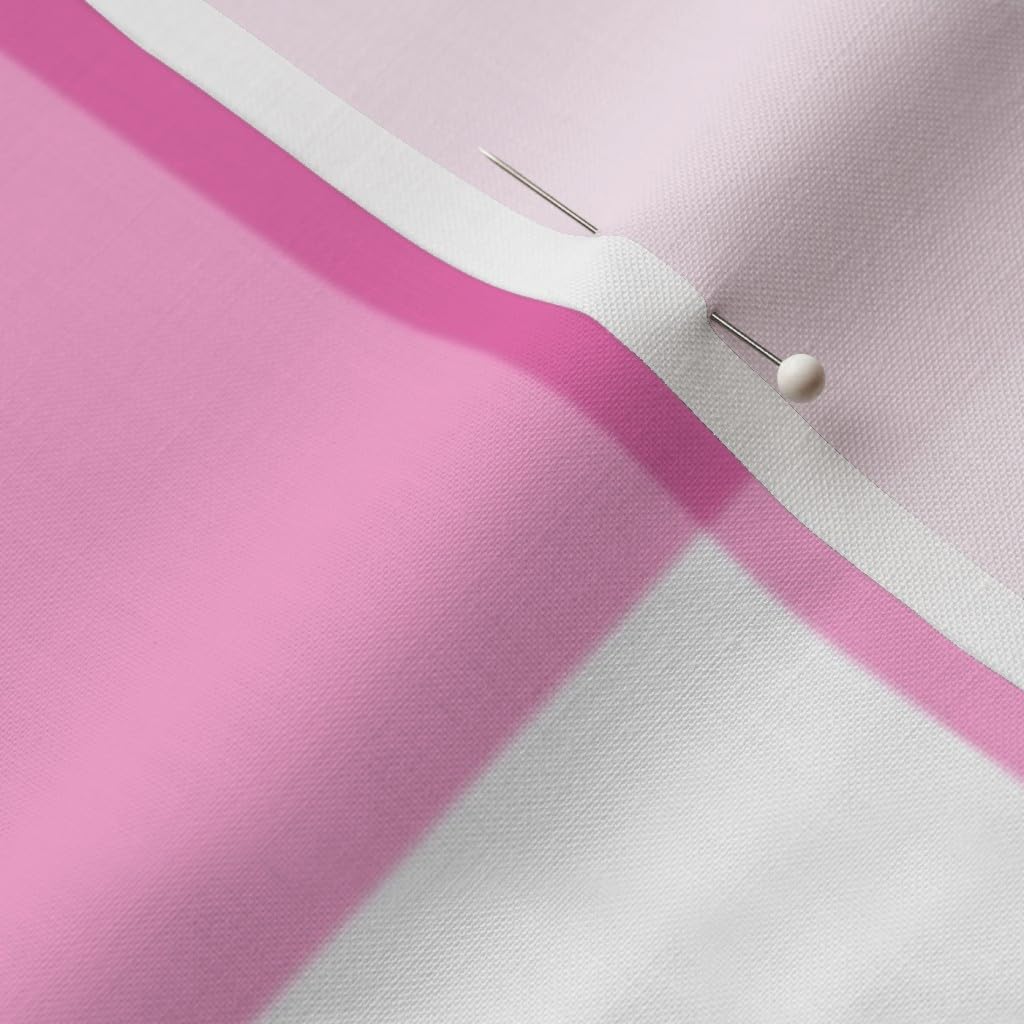Spoonflower Fabric - Pink Buffalo Plaid White Large Scale Rustic Classic Check Picnic Printed on Petal Signature Cotton Fabric by The Yard - Sewing Quilting Apparel Crafts Decor