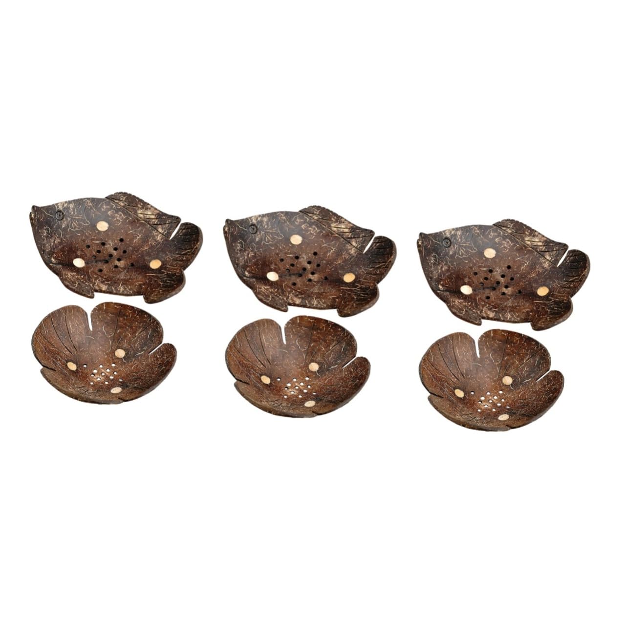 Cabilock 3 Sätze Coconut Shell Seifenhalter Kreative Badezimmer Seifenschale Haustier Futternapf Abflussdesign Langlebig Einfache Handhabung Für Haustiere 2 Stück * 3