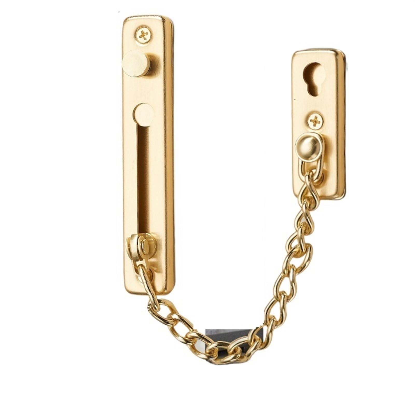 Türkete Edelstahl-Anti-Diebstahl-Türkettenschloss Home Security Guard Schrauben Riegel Türriegel Anti-Diebstahl-Kette for die Innentür(Gold)