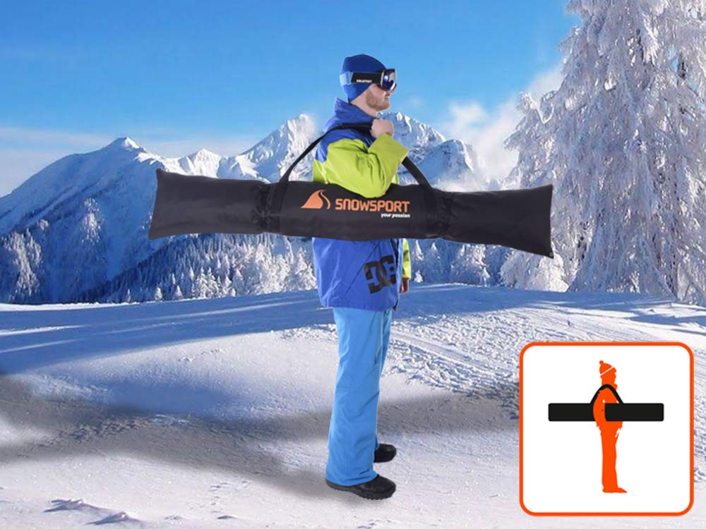 Snowsport - SuperPro - Housse de ski - 5 en 1 - 150, 160, 170 et 180 cm - Avec fonction sac à dos - Pour paire de skis et bâtons de ski