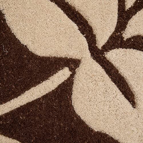 Image of Export Quality Handtufted Woolen Carpet for Living Room Bedroom & Hall - Color - Brown /Choco - Size - 12 x 14 Feet