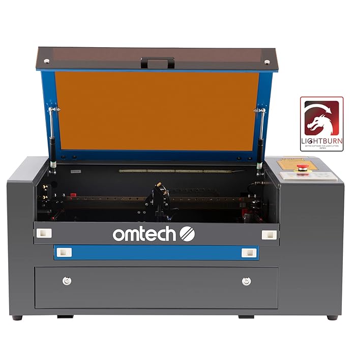 Buy OMTech 50W CO2 Laser Engraver and Rotary Axis, 50W Laser Cutter