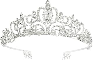 Crystal Tiara Crown Headband for Women Girls - Crystal Headband Elegant Princess Crown with Combs,Rhinestone Crown for Bridal Wedding Prom Birthday Party Cosplay Christmas Halloween Hair Accessories (01)