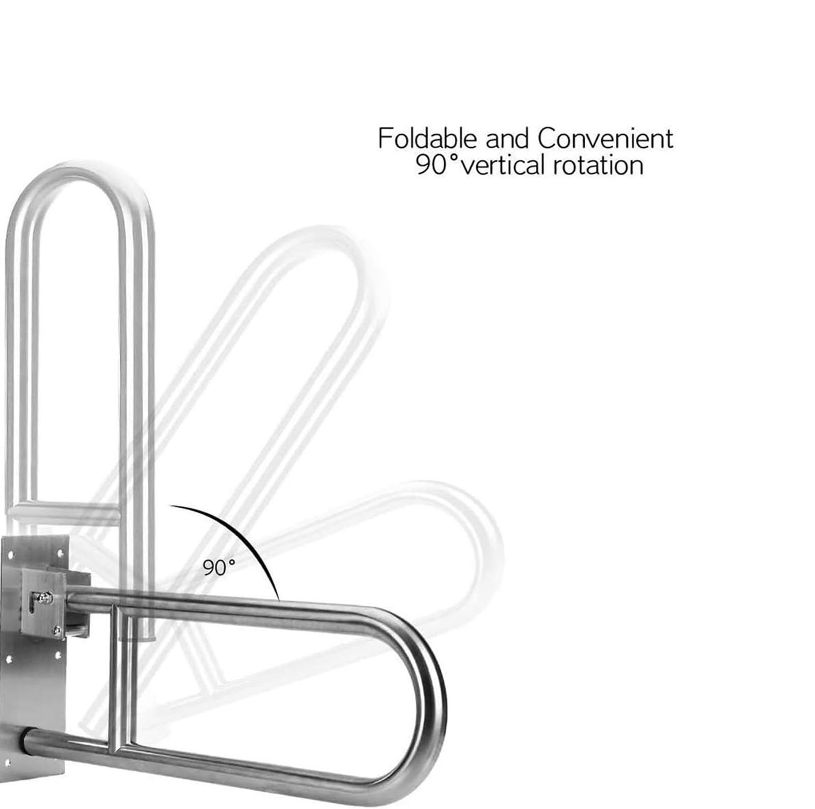 CEEBUS Barra abatible baño Soporte de baño Plegable de Seguridad Rail, WC Soporte de Asistencia, Accesorios Médicos Handicap Barras de Agarre para Ancianos