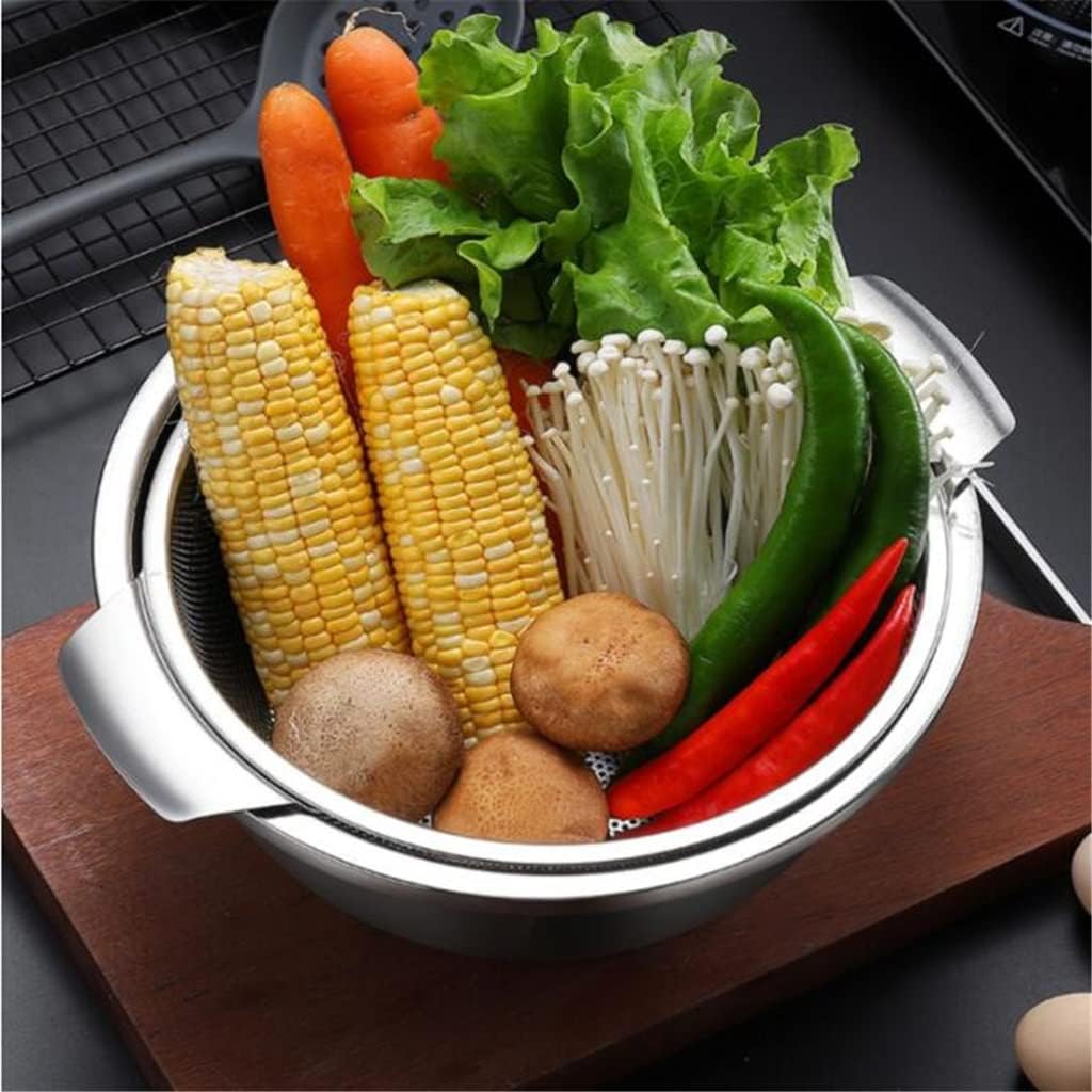 Drainage Basket Stainless Steel Dishwashing Basin Filter Draining Panning Rice Washing Sieve