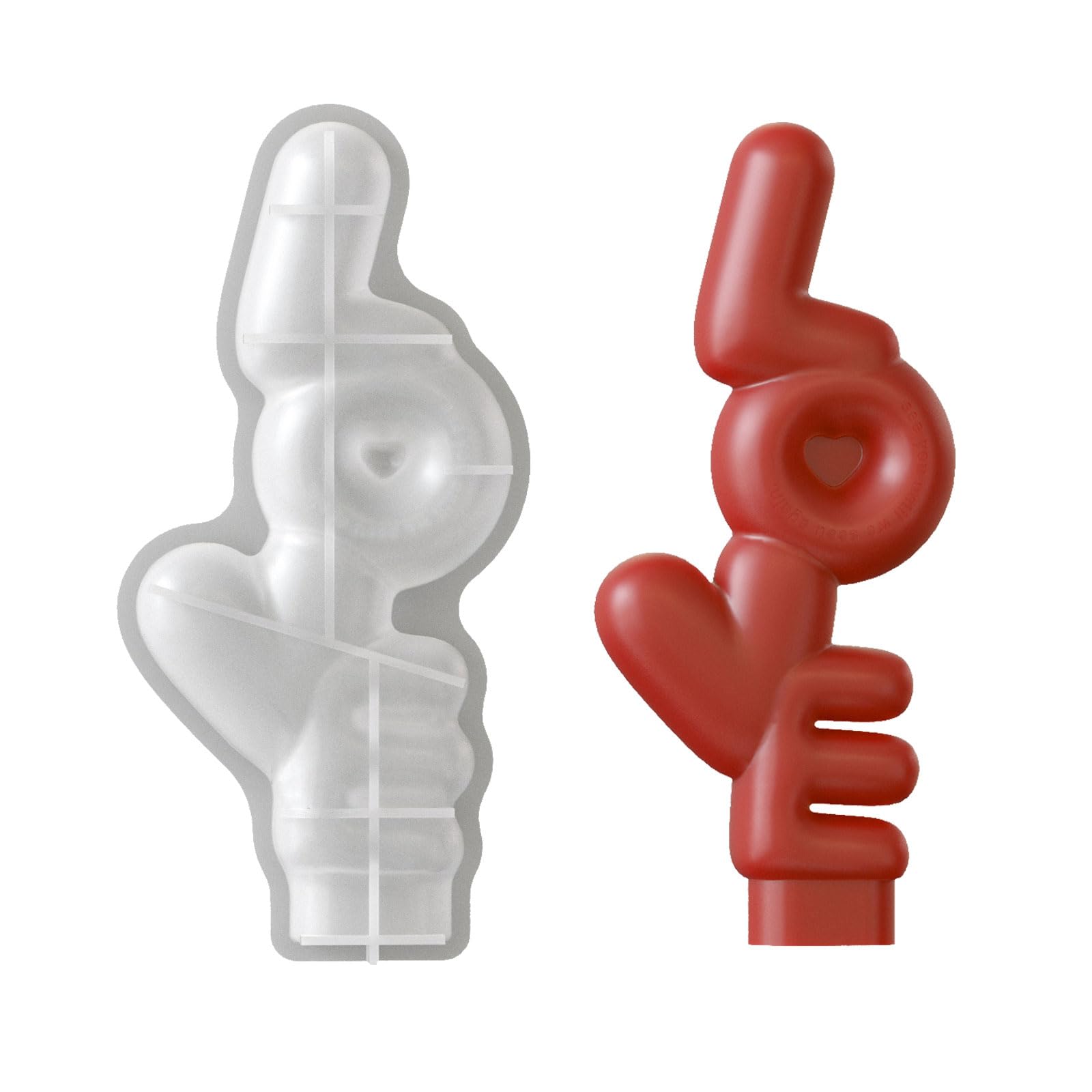 Oxxggkao LOVE Letter Mold Flexible Silicone Casting Form for Decorative Wax Resin Plaster Home Display Use Love Mold Silicone Wax Casting Letter Decor Resin Plaster Home Display