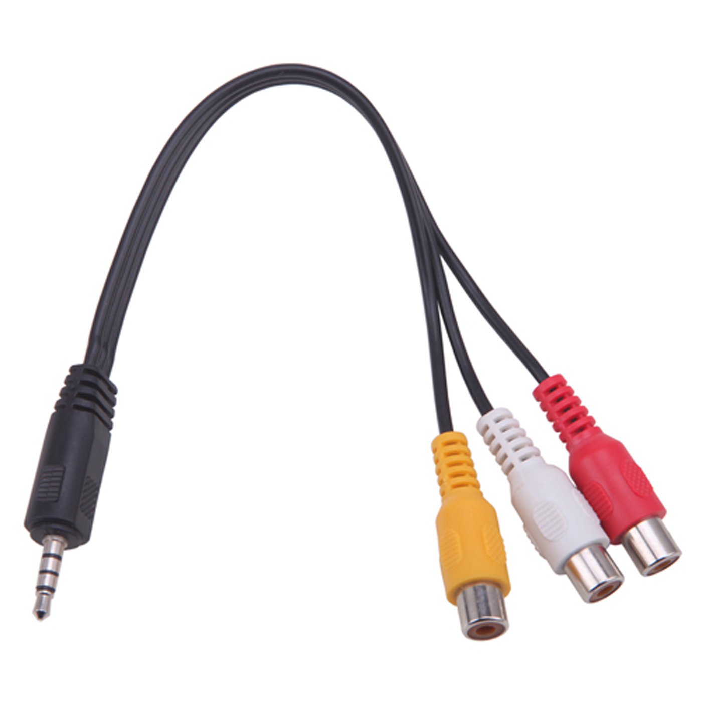 HDE 3.5 mm to Triple RCA Audio/Video AV Female Composite Stereo