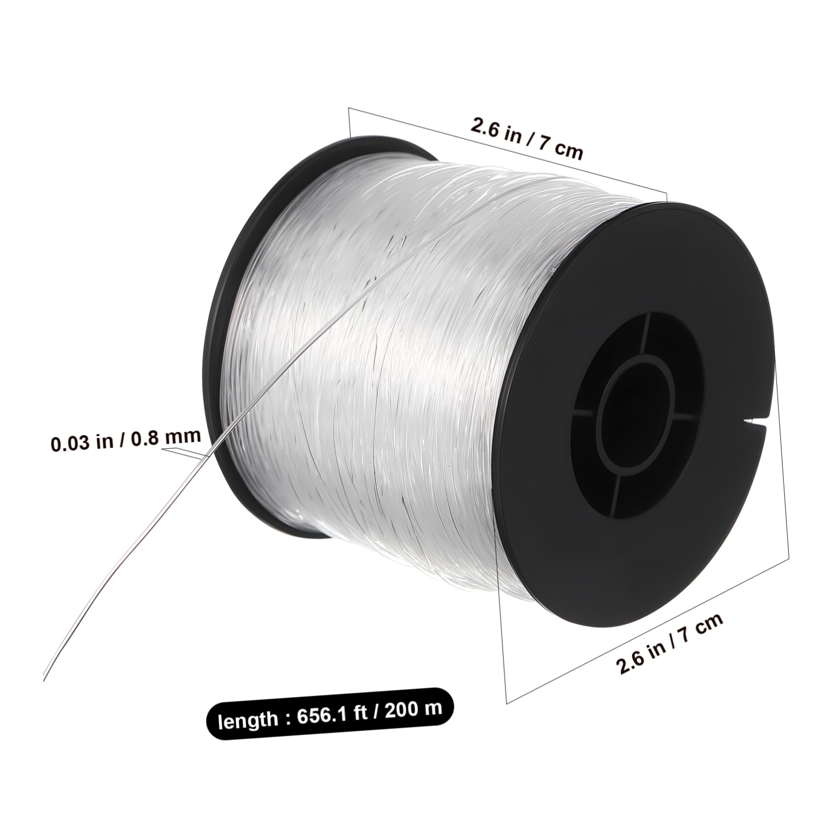 NUOBESTY Nylon Fishing Line 200m High Tensile Strength Braided Line for Crafts Hanging Balloons Jewelry Invisible String