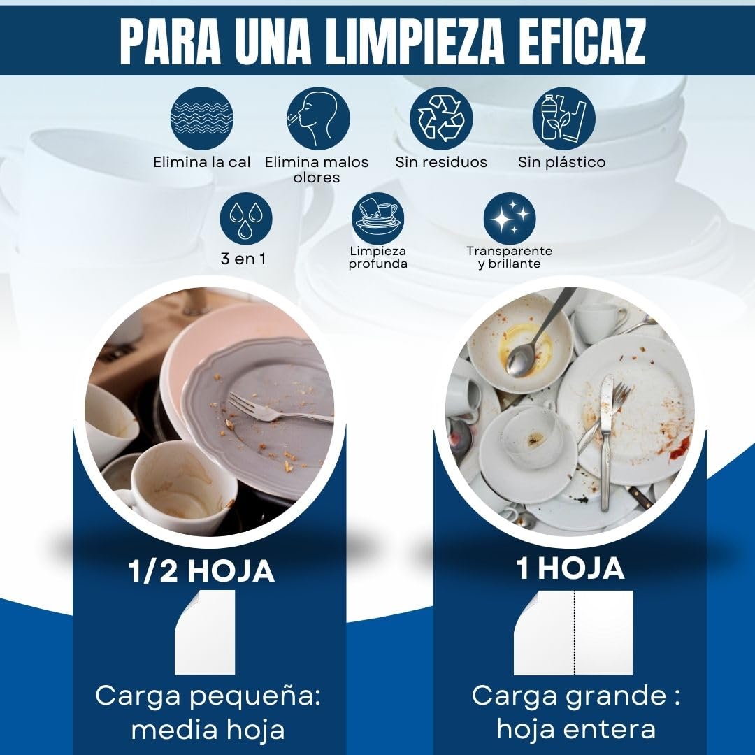 Detergente Lavavajillas Ecológico en Tiras AttisVital – 400 Lavados –Vegano, Biodegradable – Sin Plástico, Fosfatos ni Cloro – Limpieza, Abrillantado y Antical (400)