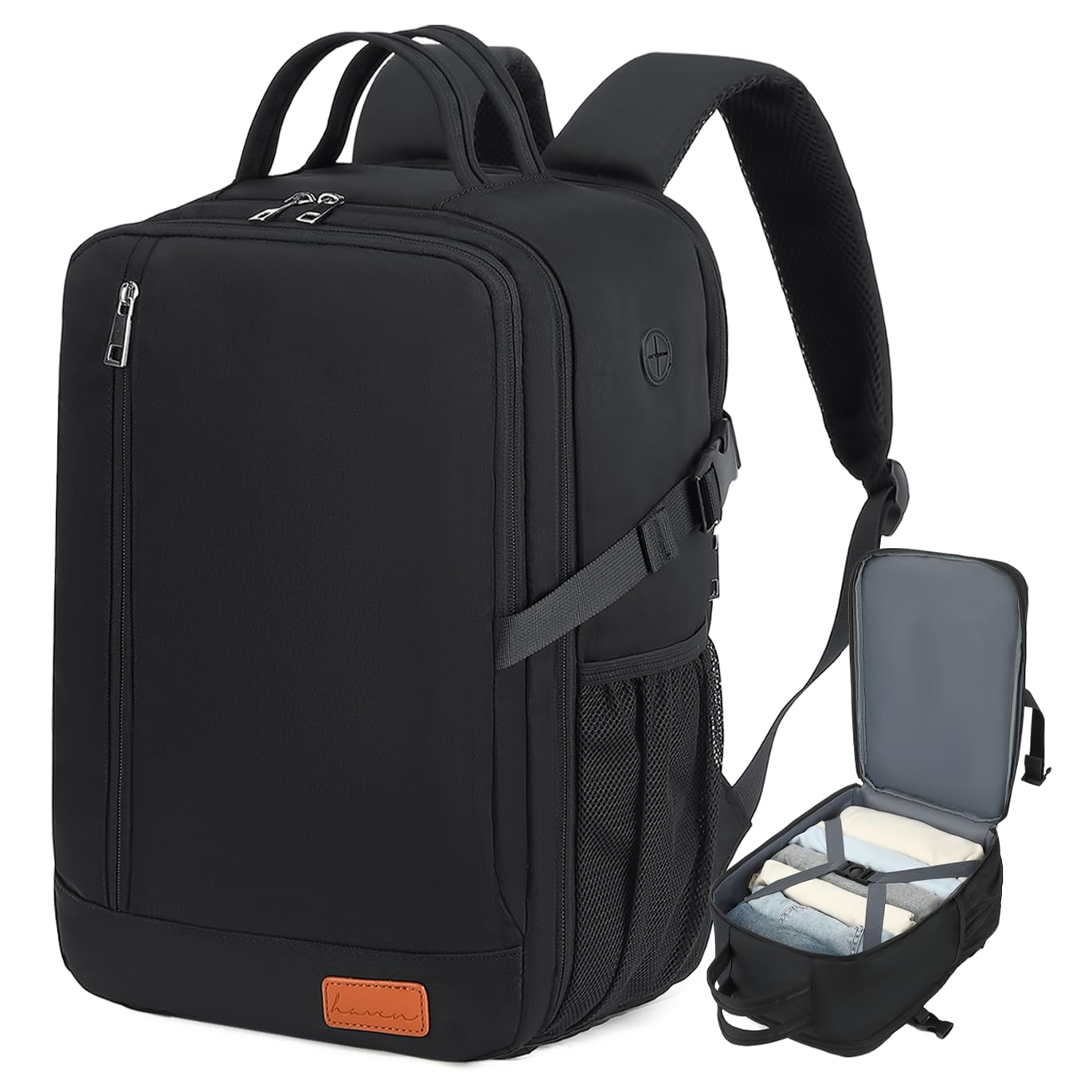 Ryanair Cabin Luggage Bag 40 x 20 x 25 cm Travel Cabin Airplane Suitcase Cabin Backpack Cabin Travel Bag for Easyjet Wizz Air Vueling, Black, Casual