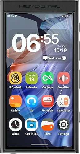 HiBy Reproductor de audio digital M300 con altavoz integrado, sistema operativo Android 13, Bluetooth, WiFi, FM, PCM768k, DSD256, 32 GB (negro)