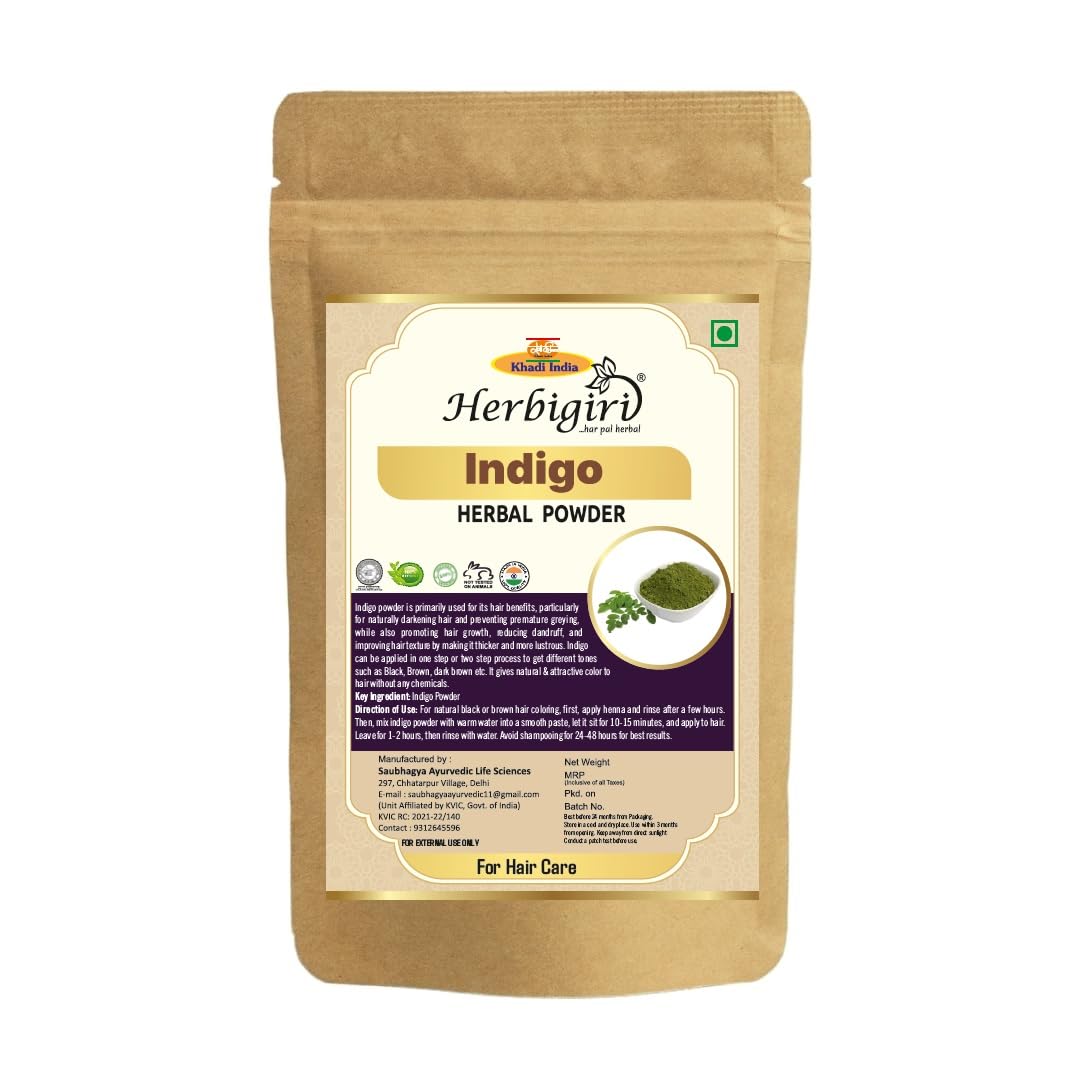 Khadi Indigo Powder for Black Hair | 200g | Natural Hair Color for Black/ Brown Hair | Indigo Leaves Powder Natural Hair Colorant for Black/Brown Hair | Avuri Akulu, Indigofera Tinctoria | Use After Henna | Chemical-Free Hair Dye-image-24
