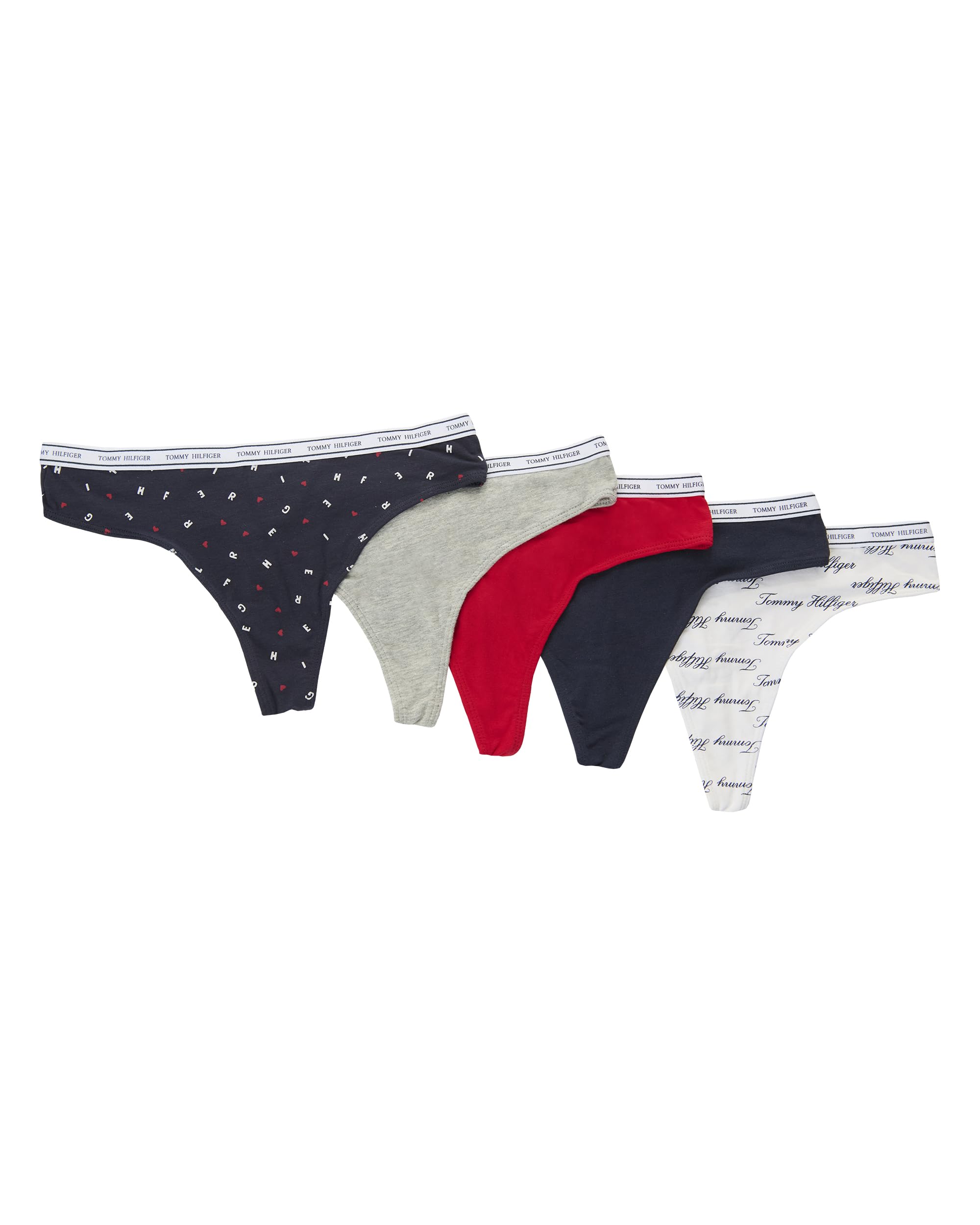 Tommy HilfigerWomen's Classic Cotton Logoband Thong 5 Pack