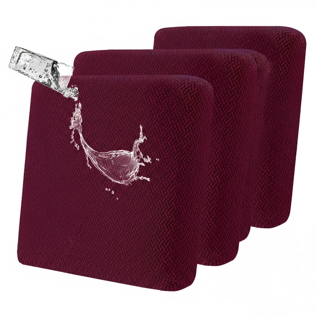 LiveGo Outdoor Patio Cushion Covers, Washable Replacement Slipcovers for Outdoor Sofa & Couch Cushions, Soft & Durable Seat Protectors for Patio Furniture (4, Wine red) — image 1