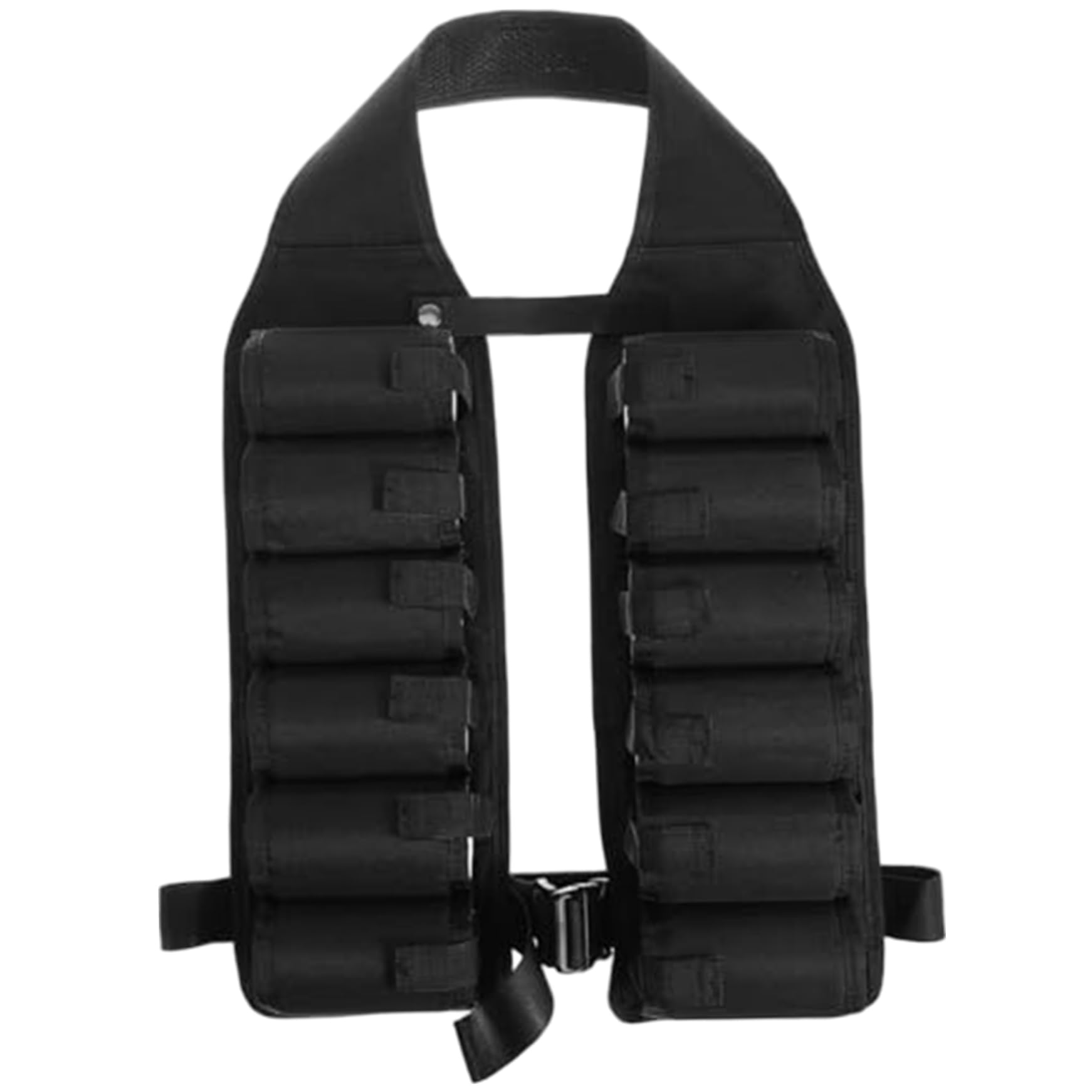 Beer Belt 12 Cans Adjustable & Portable Nylon Beer Vest Black Fanny Pack for Outdoor, Camping, Hiking, BBQ Party Bandolier