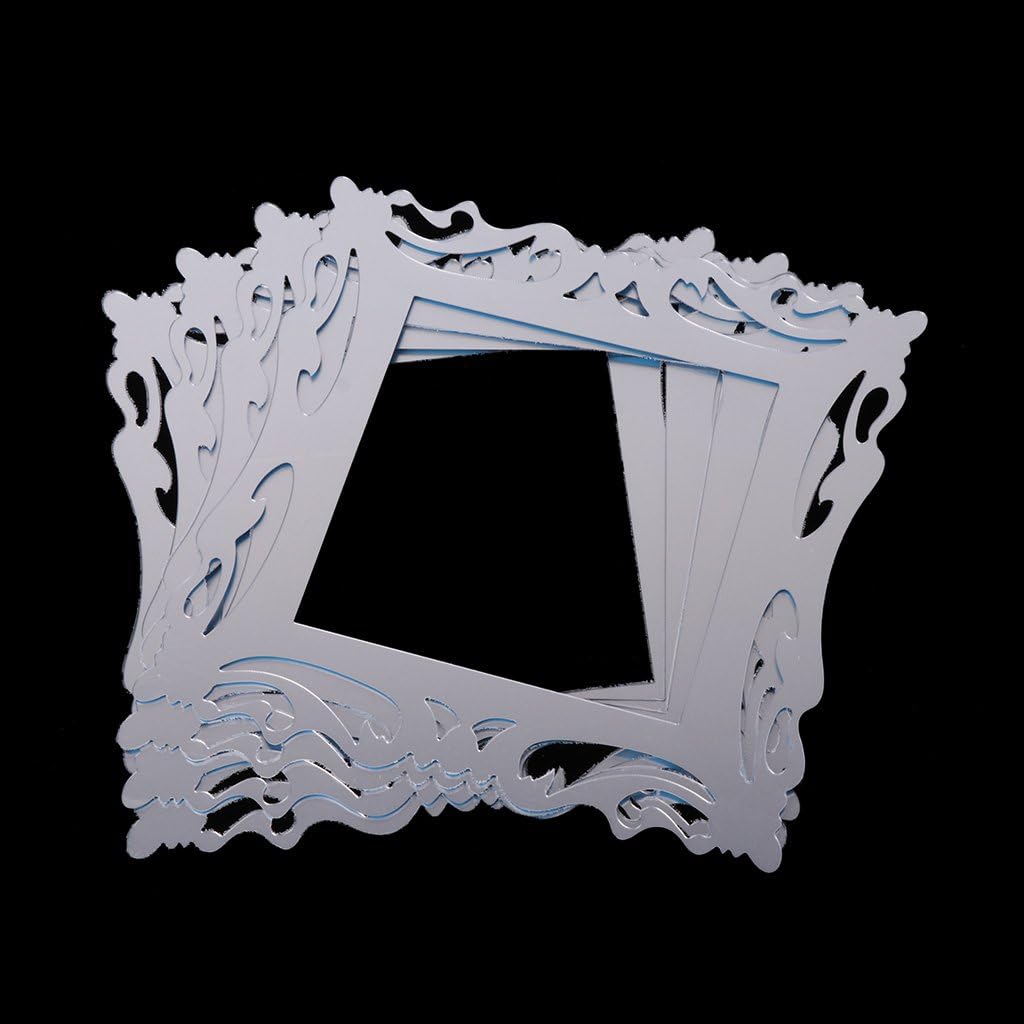 MIKI-Z 4Pcs Mirror Light Switch Wall Decal Surround Sticker Decor DIY 3D Art Removable, Silver