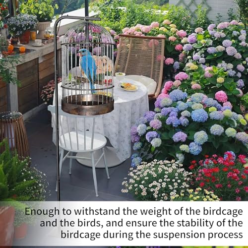 Image of TBTFW 67 Inch High Hanging Bird Cage Stand, Bird Feeder Stand with Base, Suitable for Hanging Various Types of Birdcages(Weight Limit: Within 35 Pounds)