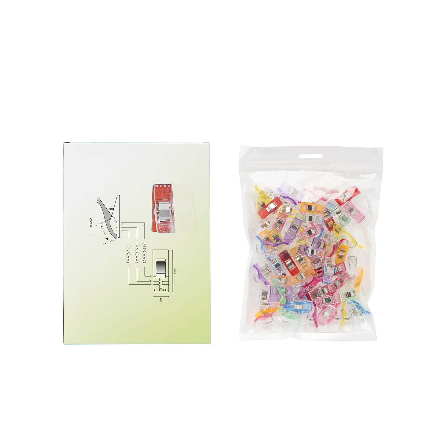 80 Stoffklammern Wonder Clips Mehrfarbig Nähen Zubehöre Kunststoff Patchwork Buckle Multi-Use Nähmaschinenhelfer Kurzwaren (80 Mischung)